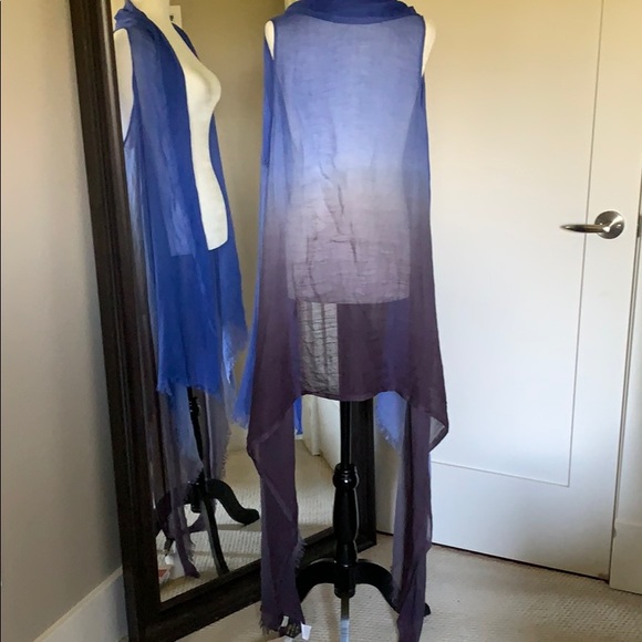 🔥 2 for 20🔥 Blue ombré duster vest scarf - Picture 2 of 8